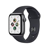 Apple Watch SE (1. Generation) (GPS, 40mm) Smartwatch - Aluminiumgehäuse Space Grau, Sportarmband Mitternacht - Regular. Fitness-und Aktivitätstracker, Herzfrequenzmesser, Wasserschutz