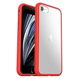 OtterBox Sleek Hülle für iPhone 7/8/SE 2. gen/SE 3. gen, stoßfest, sturzsicher, ultraschlank, schützende Hülle, Getestet nach Militärstandard, Transparent/Rot, Keine Einzelhandelsverpackung
