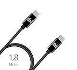 equinux tizi flip: USB-C/USB-C PD-Ladekabel (1,8m, schwarz), Kabel für schnelles USB-C Power Delivery-Laden bis 60W, kompatibel mit MacBook & MacBook Pro. Zwei reversible USB-C-Stecker