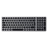 SATECHI Kompakte Kabellose Bluetooth Tastatur mit Hintergrundbeleuchtung – Bluetooth 5.0 & Multi-Device-Sync – Kompatibel mit 2020/2018 MacBook Air, iPad Pro, MacBook Pro (Deutsch)