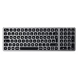 SATECHI Kompakte Kabellose Bluetooth Tastatur mit Hintergrundbeleuchtung – Bluetooth 5.0 & Multi-Device-Sync – Kompatibel mit 2020/2018 MacBook Air, iPad Pro, MacBook Pro (Deutsch)