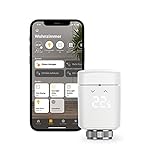 Eve Thermo (Apple Home) - Smartes Heizkörperthermostat, spart Heizkosten, moderne Heizungssteuerung (App/Zeitpläne/Anwesenheit), einfach installiert, für gängige Heizkörperventile, Bluetooth/Thread