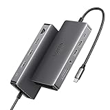 UGREEN Revodok Pro 211 USB C Docking Station Dual HDMI 11 IN 1 USB C Hub mit 2X HDMI, 10Gbps USB A/C Ports, 5Gbps USB A Port, PD 100W Schnellladung, Ethernet, SD/TF Kartenleser, 3.5mm Aux