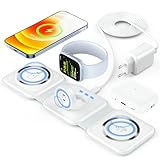 Mag-Safe ladegerät 3 in 1 Faltbar ladestation Apple Watch und iPhone 14 13 12 11 Pro Max Plus,Apple ladestation Wireless Charger 15W für iPhone iWatch & AirPods Pro/2/3 mit Adapter