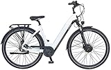 Prophete City E-Bike Geniesser für Damen und Herren, Elektrofahrrad 28', AEG EasyDrive Frontmotor, Farbe weiss