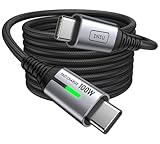 INIU USB C Kabel, 100W [2m] PD3.0 Schnellladekabel USB C auf USB C, Nylon Geflochten Ladekabel USB-C Ladegerät für iPhone 16 15 Pro Samsung Galaxy S23 S22 S21 Pixel 7 iPad Pro MacBook Air Tablets usw.