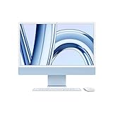 Apple 2023 iMac All-in-One Desktop-Computer mit M3 Chip: 8-Core CPU, 10-Core GPU, 24' 4.5K Retina Display, 8 GB gemeinsamer Arbeitsspeicher, 512 GB SSD Speicher, passendes Zubehör. Blau
