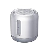 Anker Soundcore mini Bluetooth Lautsprecher, Kompakter Lautsprecher mit 15 Stunden Spielzeit, Fantastischer Sound, 20 Meter Bluetooth Reichweite, FM Radio und intensiver Bass (Silber)