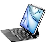 ESR Magnetische Keyboard Hülle, iPad Tastatur Hülle für iPad Air 6/5/4/iPad Pro 11, iPad Air 11' (M2 2024), Freischwebendes Ständer Design, Federnde Tasten, Präzises Multi-Touch Trackpad, Schwarz