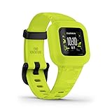 Garmin vívofit jr. 3 – wasserdichter, digitaler Aktivitätstracker für Kinder ab 4 Jahren, Schrittzähler, großes 1,4 cm Display, Notfallkontakt, bis zu 1 Jahr Batterielaufzeit, Abenteuerwelt & Quiz