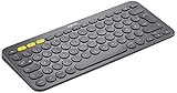 Logitech K380 Kabellose Bluetooth-Tastatur, Multi-Device & Easy-Switch Feature, Windows- und Apple-Shortcuts, PC/Mac/Tablet/Handy/Apple iOS+TV, Deutsches QWERTZ-Layout - Grafit