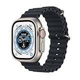 Apple Watch Ultra (GPS + Cellular, 49mm) Smartwatch - Titangehäuse, Ocean Armband Mitternacht. Fitnesstracker, präzisesGPS, Aktionstaste, extra Lange Batterielaufzeit, helleres Retina Display