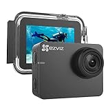 EZVIZ S3 Sport Action Kamera, Auflösung 4K/24 fps oder Full HD Video, Fotos bis 8 MP, Touchscreen Display, WiFi, Bluetooth 4.0, wasserdichte Schutzhülle und Befestigungszubehör inklusive, Grau