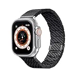 pitaka Carbon Armband Kompatibel mit Apple Watch Ultra/8/7/6/SE/5/4/3/2/1 aus Kohlefaser Uhrenarmband Universal Ersatzarmband mit Magnetischem Verschluss Minimalismus 49/45/44/42/41/40/38 mm Modern