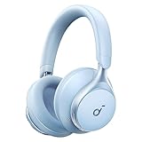 soundcore by Anker, Space One Kabellose Over-Ear Bluetooth Kopfhörer, Aktives Noise Cancelling, 2X stärkere Stimmunterdrückung, 40h Wiedergabe, App, Hi-Res Audio, Bluetooth 5.3 (Himmelblau)