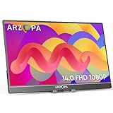 ARZOPA Portable Monitor, 14 Zoll Tragbarer Monitor, 1920x1080 Full HD, 100% SRGB IPS Externer Mobiler Bildschirm mit HDMI/Typ-C/USB-C, für Laptop/PC/Mac/PS5/Xbox/Telefon-Silber (14)