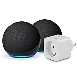 Echo Dot (5. Generation) | Anthrazit, 2er pack + Sengled Smart Plug, Funktionert mit Alexa - Smart Home-Einsteigerpaket