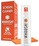 WHOOSH! Screen Cleaner Spray and Wipe XL - 100ml + 1 Microfiber Cloth Wipes - Bildschirm Reinigung - für Auto, Computer, Laptop, iPad, MacBook, Handy, Uhr, Brille - Lens Cleaner Kit