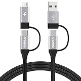 Veelink 4 in 1 USB C auf USB C Kabel Schnellladung, Typ C Ladekabel Datenkabel, Nylon geflochten 1M (1 Pack)