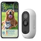 PetTec Outdoor Hundekamera Wireless - Wetterfeste WLAN-Kamera für Hunde mit 3MP, scharfem digitalem Zoom, 2-Wege-Audio, extrem starker Akku - bis zu 9 Monate je Ladezyklus