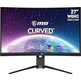 MSI MAG 275CQRXFDE 27 Zoll (69 cm) Gaming Monitor, WQHD (2560x1440), Rapid VA, 1ms, 240Hz, Curve 1000R, HDR 400, HDMI, Display Port, Schwarz