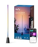 eufy Zimmer-Stehlampe E10, RGBWW LED, Smarte Stehlampe für Wohn- und Schlafzimmer, 16 Mio. Farben, 1700 Lumen, Kompatibel mit Alexa & Google, Endlose KI-Lichtthemen, App-Steuerung, Musikmodus, Schwarz