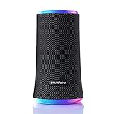 soundcore Anker Flare 2 Bluetooth Lautsprecher, mit IPX7 Wasserschutz, 360° Rundum-Sound, für Draußen, Garten, Strand, Urlaub, mit PartyCast, EQ Regulierung und 12 Stunden Akkulaufzeit