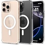 Spigen für iPhone 16 Pro Hülle [Anti-Yellowing] Ultra Hybrid MagFit Case Handyhülle Transparent Dünn Slim Kompatibel mit MagSafe -Weiß