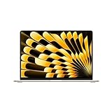 Apple 2024 15' MacBook Air Laptop mit M3 Chip: 15,3' Liquid Retina Display, 8 GB gemeinsamer Arbeitsspeicher, 512 GB SSD Speicher, beleuchtete Tastatur, 1080p FaceTime HD Kamera, Touch ID, Polarstern