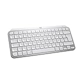 Logitech MX Keys Mini for Mac - Minimalistische kabellose Tastatur, kompakt, Bluetooth, Tasten Hintergrundbeleuchtung, USB-C, kompatibel mit MacBook Pro, Macbook Air, iMac, iPad, DEU QWERTZ, Pale Grey