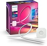 Philips Hue Color & White Ambience Play Gradient, PC Lightstrip für 32/34”, dimmbar, 16 Mio. Farben, steuerbar via App, Starter Set, inkl. Hue Bridge