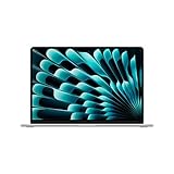 Apple 2024 15' MacBook Air Laptop mit M3 Chip: 15,3' Liquid Retina Display, 8 GB gemeinsamer Arbeitsspeicher, 256 GB SSD Speicher, beleuchtete Tastatur, 1080p FaceTime HD Kamera, Touch ID, Silber