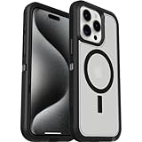 OtterBox Defender XT Hülle für iPhone 15 Pro Max mit MagSafe, stoßfest, ultra-robust, schützende Hülle, 5x getestet nach Militärstandard, Transparent/Schwarz, Keine Einzelhandelsverpackung