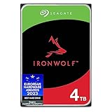 Seagate IronWolf 4TB interne Festplatte, NAS HDD, 3.5 Zoll, 5400 U/Min, CMR, 64 MB Cache, SATA 6GB/s, silber, inkl. 3 Jahre Rescue Service, FFP, Modellnr.: ST4000VNZ06
