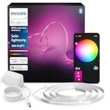 Philips Hue Indoor 3m Smart LED Solo Lightstrip Basis-Set, 1er-Pack, Steuerung mit der Hue App, Funktioniert mit Alexa, Google Assistant und Apple HomeKit, Weiß