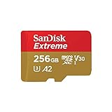 SanDisk Extreme microSDXC UHS-I Speicherkarte 256 GB + Adapter (Für Smartphones, Actionkameras und Drohnen, A2, C10, V30, U3, 190 MB/s Übertragung, RescuePRO Deluxe)