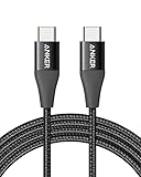 Anker PowerLine+ II USB-C auf USB-C Kabel 180cm 60W USB-IF zertifiziert, Schnellladeleistung für MacBook Air, iPad Pro, iPad Air 4, Galaxy, Pixel und mehr(Schwarz)