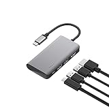 Belkin USB-C-4-in-1-MultiPort-Adapter (mit 4K-HDMI, USB-C, 100 W PD zum Laden per „Passthrough“, 2 USB A-Ports für Geräte wie Macbook Pro, MacBook Air, iPad Pro und XPS)