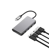 Belkin USB-C-4-in-1-MultiPort-Adapter (mit 4K-HDMI, USB-C, 100 W PD zum Laden per „Passthrough“, 2 USB A-Ports für Geräte wie Macbook Pro, MacBook Air, iPad Pro und XPS)