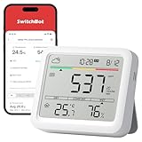 SwitchBot CO2-Melder, CO2 Messgerät mit Thermometer Hygrometer Innen, Luftqualität Messgerät mit CO2-Alarm, Bluetooth CO2 Sensor mit APP, 2 Jahre Datenspeicher, Hub erforderlich