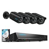 Reolink 4K Überwachungskamera Aussen Set, 8CH Videoüberwachung mit 4X 8MP PoE IP Kamera und 2TB HDD NVR für 24/7 Aufnahme Innen Outdoor, Personenerkennung und Fahrzeugerkennung, RLK8-800B4 Schwarz