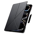 PITAKA Hülle für iPad Pro 11 2024 Magnetische Hülle für iPad Pro 11 Zoll 5. Gen Ultraleichte Schutzhülle mit Stifthalter Mehrwinkliger Stand mit Auto Wake/Sleep aus PU Leder Schwarz [MagEZ Folio 2]