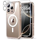 TAURI 5 in 1 für iPhone 16 Pro hülle, Handyhülle für iPhone 16 Pro Case, [Kompatibel mit MagSafe] [Vergilbt Nicht] Schlanke, Stoßfeste Telefon Hülle - Magnetisch Transparent