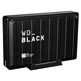 WD_BLACK D10 Game Drive externe Festplatte 8 TB (Übertragungsgeschwindigkeit bis zu 250 MB/s, 7200 U/min und aktive Kühlung, USB Typ-A zum Laden von Gaming-Ausrüstung) Schwarz