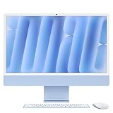 Apple iMac All-in-One Desktop-Computer mit M4 Chip mit 8 Core CPU und 8 Core GPU: 24' Retina Display, 16 GB gemeinsamer Arbeitsspeicher, 256 GB SSD Speicher, passendes Zubehör; Blau