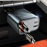 LISEN 69W Einziehbares Zigarettenanzünder USB C Schnellladegerät Ladegerät Auto Retractable ladekabel Auto KFZ Ladegerät 12V USB Adapter Auto zubehör für iPhone 16 15 14 13 Pro Max iPad Samsung Pixel