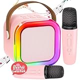 Karaoke Maschine Kinder mit 2 Karaoke Mikrofon Kinder: [Neueste] Mini Karaoke Maschine - Karaoke Anlage mit 2 Mikrofonen -Kids Karaoke Set Box - Geschenke für Mädchen Kinder Spielzeug 3-12 Jahre