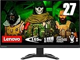 Lenovo G27-30 | 27'' Full HD Gaming Monitor | 1920x1080 | 165Hz | 350 nits | 1ms Reaktionszeit | Monitor | HDMI | DisplayPort | AMD Radeon FreeSync Premium | höhenverstellbar | schwarz