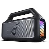 soundcore by Anker, Boom 2 Outdoor-Lautsprecher, 80W, Subwoofer, BassUp 2.0, 24h Akku, IPX7 Wasserdicht & Schwimmt, LED-Licht, USB-C, EQ, BT 5.3, Mobiler Bluetooth-Speaker, Camping, Strand, Garten