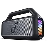 soundcore by Anker, Boom 2 Outdoor-Lautsprecher, 80W, Subwoofer, BassUp 2.0, 24h Akku, IPX7 Wasserdicht & Schwimmt, LED-Licht, USB-C, EQ, BT 5.3, Mobiler Bluetooth-Speaker, Camping, Strand, Garten